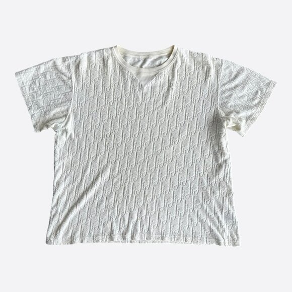 Dior White Oblique Towel T-Shirt - Picture 1 of 5